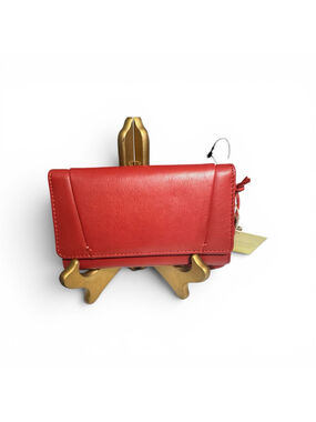 Red leather mid size Wallet Uniquely Crafted in India